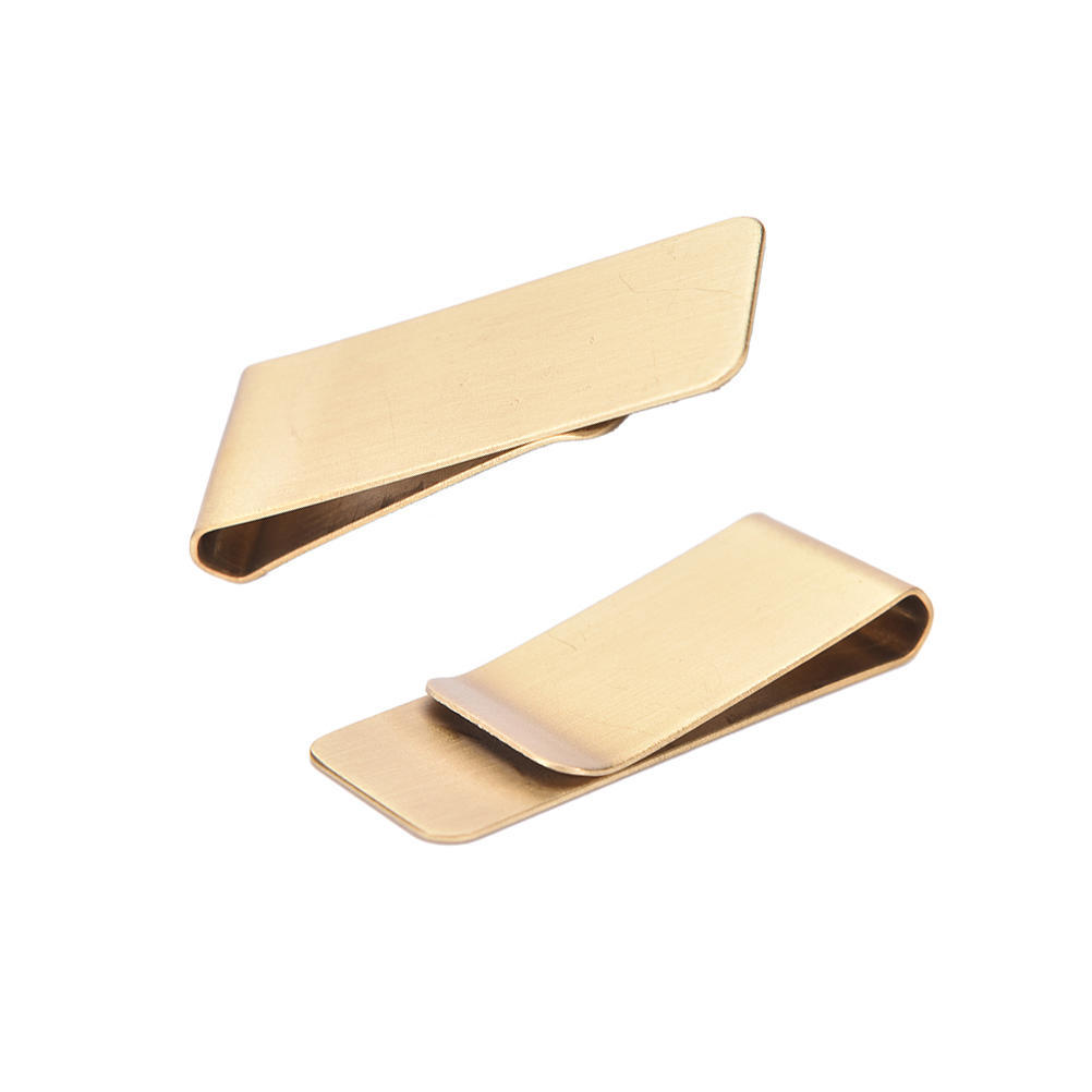 Men'S Brass Metal Retro Business Wallet Gift Money Clip Credit Card Holder