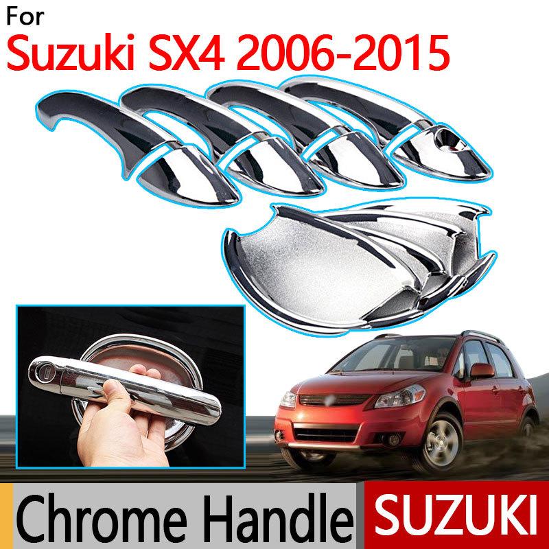 For Suzuki SX4 Accessories 2006-2013 Chrome Door Handle Covers Fiat Sedici 2007 2008 2009 2010 2011 2012 Car Styling Stickers