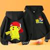 Boys Girls Fashion Streetwear Kids Zip Up Hoodie Jacket Japanese Anime Printed Zipper Sweatshirt Casual Coat