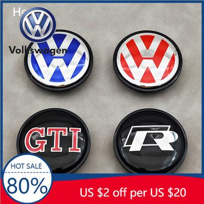 Pour VW Volkswagen Jetta MK5 Golf 4pcs 65mm Cache-moyeu Roue Voiture Rouge Bleu Pour Volkswagen VW R GTI Golf 6 Passat CC Magotan Toura