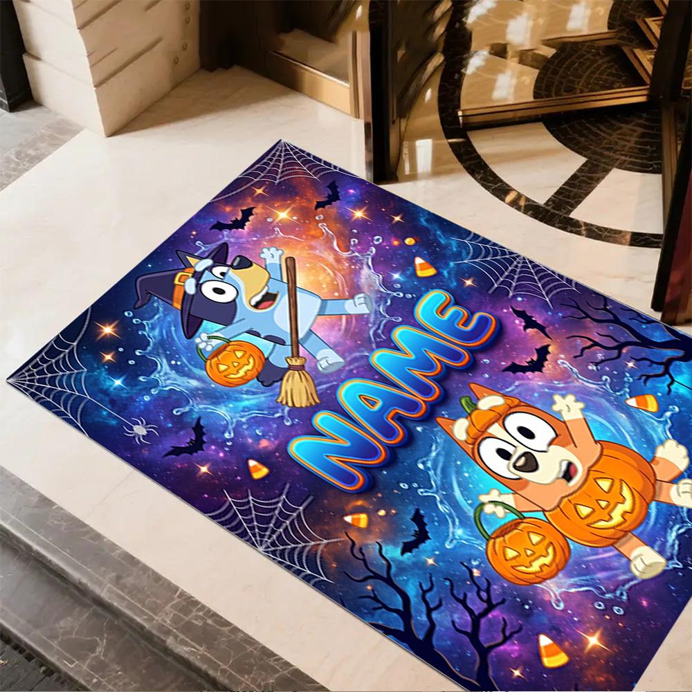 Halloween Friends Trick-or-treat Personalized Text Carpet Suitable for Study Room Foyer Playrooms Entryway Anti-slip Rug Anime Office Decor