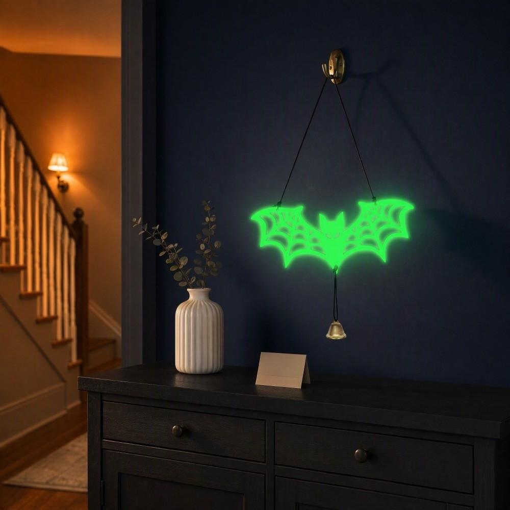 Spider Web Bat Halloween Luminous Bat Ornament Glowing Bat Wall Art Halloween Gift