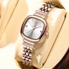 POEDAGAR Luxury Ladies Square Watch Rose Gold Stainless Steel Band with Waterproof Casual Quartz Wristwatch for Women
