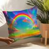 Rainbow Pillow Case Linen Cushion Covers For Decorative Sofa Home Pillows Case Car Chair Pillows Cases
