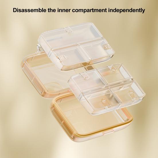 Medicine Storage Box Pill Organizer Large Capacity Multiple Compartments Waterproof Portable Tablet Container Travel Pill Box
