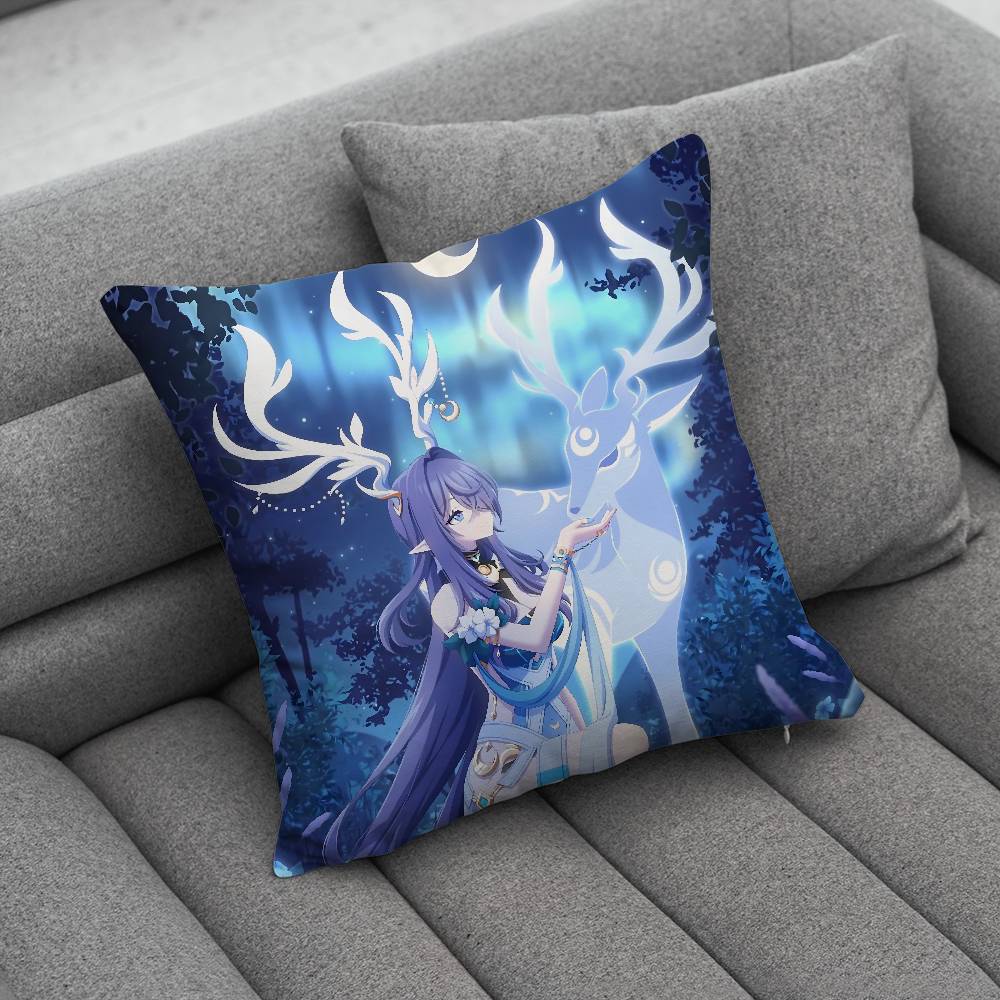 

Genshin LLauma Impact Print Pattern Sofa Cushion Cover Pillowcase Home Party Car Bedding 30x30cm