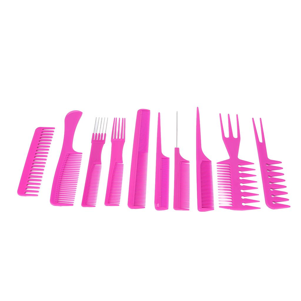 10Pcs Hair Comb Ergonomic Handle Premium ABS Stable Durable Wide Application Styling Comb for Home
