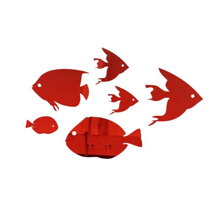 Bubble Fish Ocean Adhesive Wallpaper Sticker Acrylic Mirror 3D Wall Art for Kids Room&Kindergarten Self-Adhesive Removable Decor