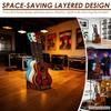 Multi Guitar Storage Rack Wooden Guitar Display Stand 3 Tier Floor Standing Bass Storage Rack Vintage Electric Guitar Organizer