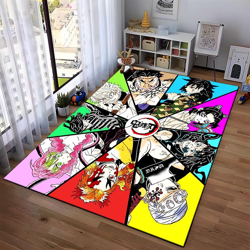 "Anime Character Carpet with Colorful Patterns for Home Decor" Suitable for Use As an Anti-slip for Living Room Bedroom Sofas