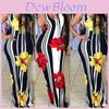 Elegant Plus Size Lady Floral Boho Party Bodycon Maxi Dress With Soft Material