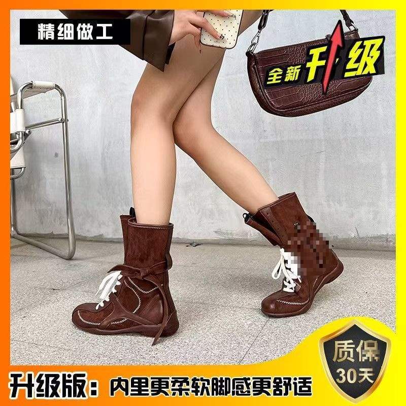 

Женские ботинки для охоты на уток с внутренней платформой, женские универсальные ботинки для бокса на шнуровке в стиле INS, уличные рабочие ботинки мартин, короткие женские ботинки 40