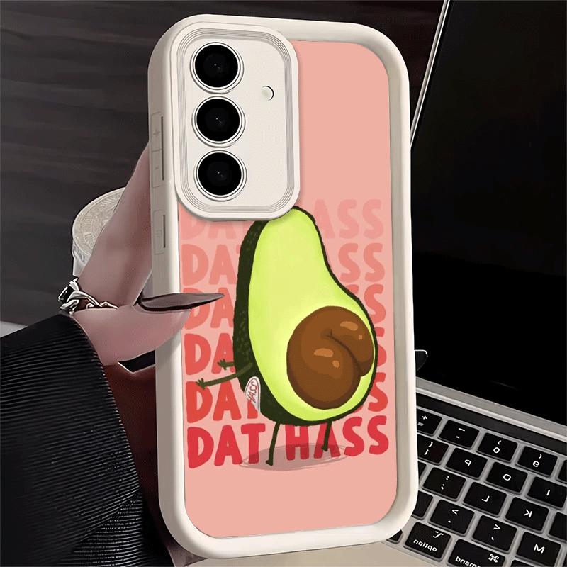 Phone Case for Samsung Galaxy S26 S25 Ultra S24 FE Cartoon Cute Avocado Shell S23 Plus S22 + S21 S20 5G Soft Silicone Funda