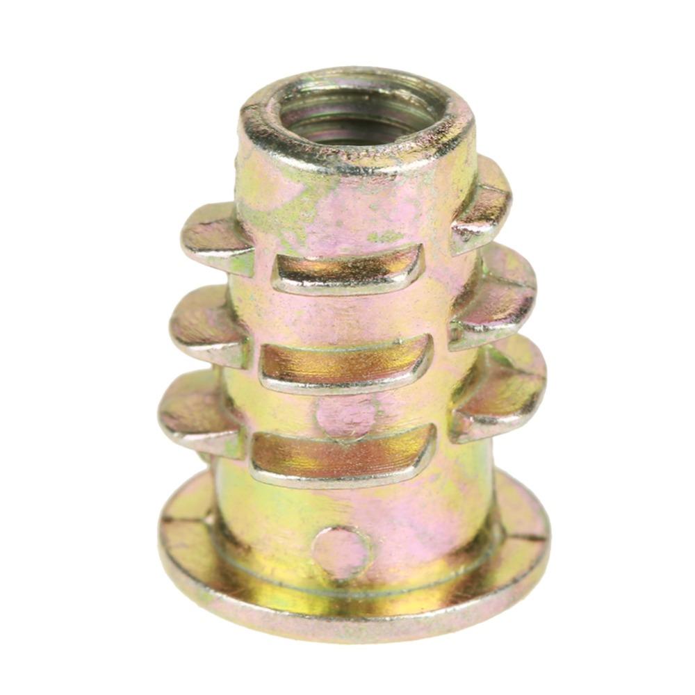 50Pcs Hex Drive Threaded Inserts Zinc Alloy Wood Insert Nuts Hex Drive Head Nuts  Threaded for Wood