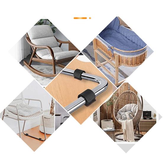 6Pcs Felt Furniture Pad with Hook And Loop Fastener Wrap-Around Prevent Floor Scratches Chair Sled Floor Glides Tubing Protector Home Supplies