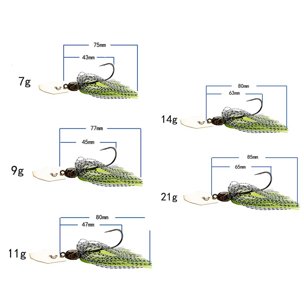Soft Chatter Bait Spinner Bait Wobbler Weedless Fishing Lure  For Bass Pike Walleye Fish