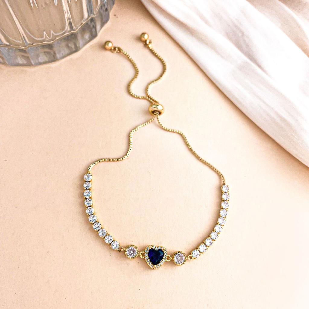 Bracelet Colorful Love Zircon Bracelet Light Luxury High-end Pull-out Bead Adjustable Bracelet Exquisite and Versatile Girlfriend Model