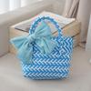 Elegant Bowknot Accent Basket for Weddings Holiday Gatherings and Travel Uses