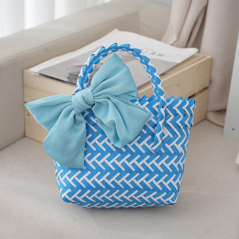 Elegant Bowknot Accent Basket for Weddings Holiday Gatherings and Travel Uses