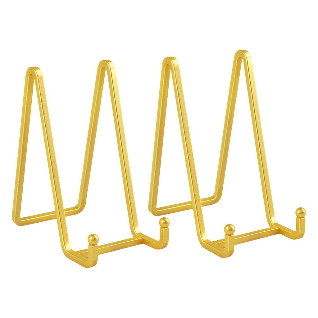 Pack of 2 Elegant Sturdy Iron Easel Display Stands for Photos And Decorative Plates In Bibranting Color Designs