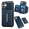 For iPhone 17 Case Card Bag Kickstand TPU+PU Phone Cover