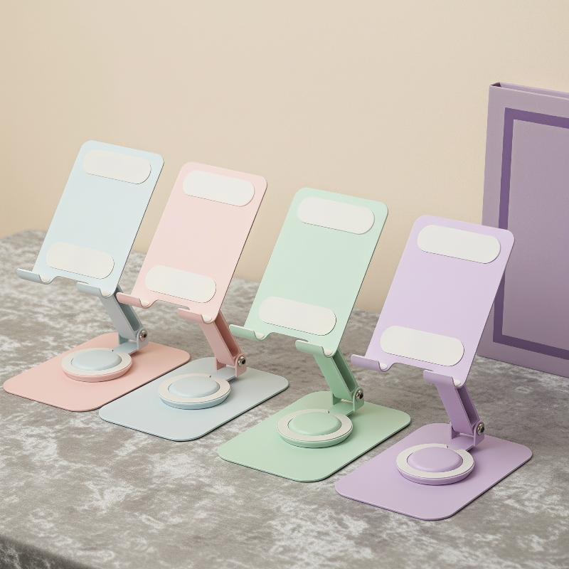 Adjustable Cell Phone Stand 720° Rotation Heavy Duty Metal Base for Desktop Office Video Calls Live Streaming