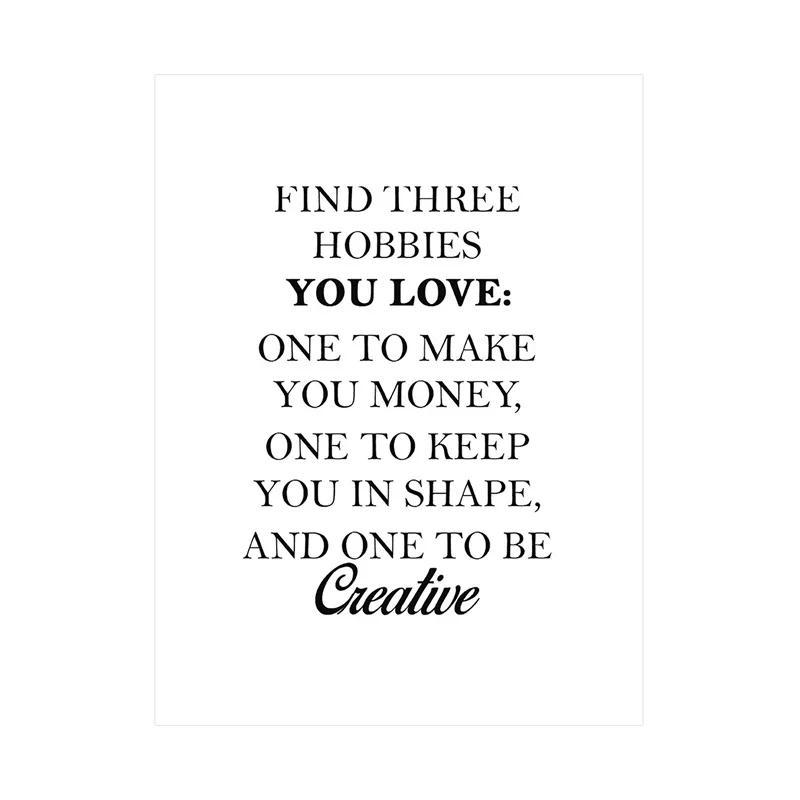 Minimalism English Sentences Inspirational Words Poster Canvas Print Painting Wall Art Picture Living Room Office Decor