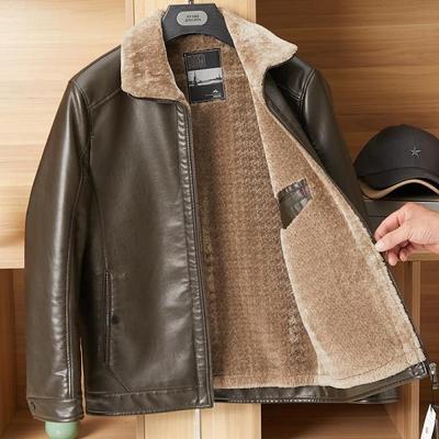 Chaqueta informal de imitación de lana para hombre, abrigo grueso y cálido de piel sintética, abrigos de piel para motocicleta, chaquetas vintage para hombre, abrigos de invierno.