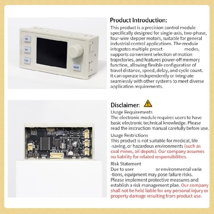 Professioneller Automatisierungscontroller für 4-Draht-Schrittmotoren mit Verzögerungseinstellung und großem visuellem LCD-Interface