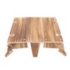 Wooden Folding Picnic Basket Table Outdoor Portable 2 in 1 Vintage with Wine Glass Holder