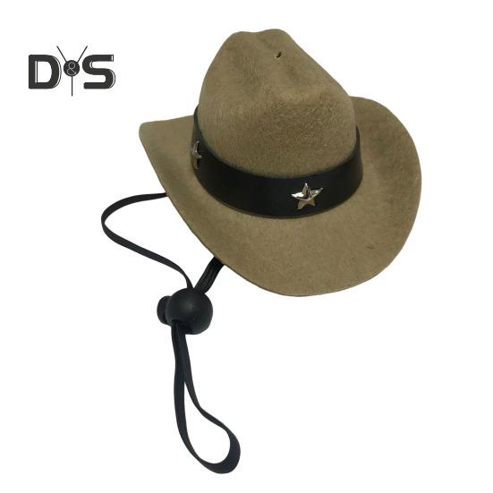 

Шляпа ковбоя для питомца, регулируемый мини-костюм ковбоя с ремешком на подбородке для вечеринок на Хэллоуин, Рождество S хаки