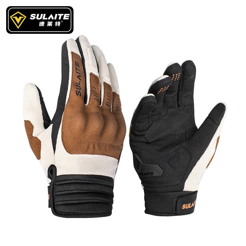 SULAITE G3 Motorcycle Gloves Full Finger Breathable Knuckle Protection Touch Screen Spring Summer Riding Gloves