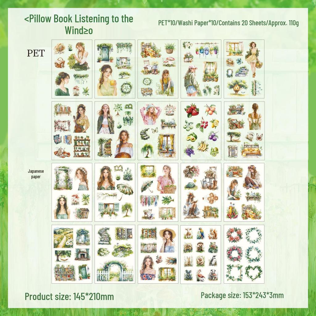 Cross-border Honey Glaze Retro Sticker Book - Cute Girl DIY Journal Material