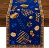 Hanukkah Linen Table Runner Hebrew Jewish Holiday Decor Chanukah Menorah Festival of Lights Kitchen Dining Table Runner Decor
