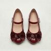Burgunder Lackleder Mädchen Schleifen Prinzessin Schuhe - Retro Ballerinas für Frühling/Sommer
