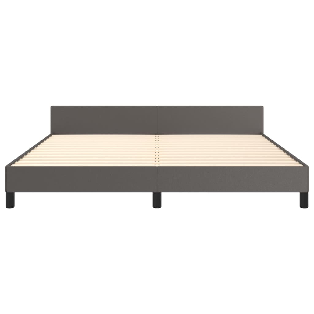 Bed Frame with Headboard Grey 180 x 200 cm Faux Leather
