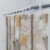 Adorable Rabbit Heart Shower Curtain Modern Bathroom Decor, Waterproof Fabric For Kids Bathing Room 72 X 72 Inches