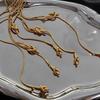 Accessible Luxury Cold Wind Long Female Titanium Steel Korean Style Sweater Chain