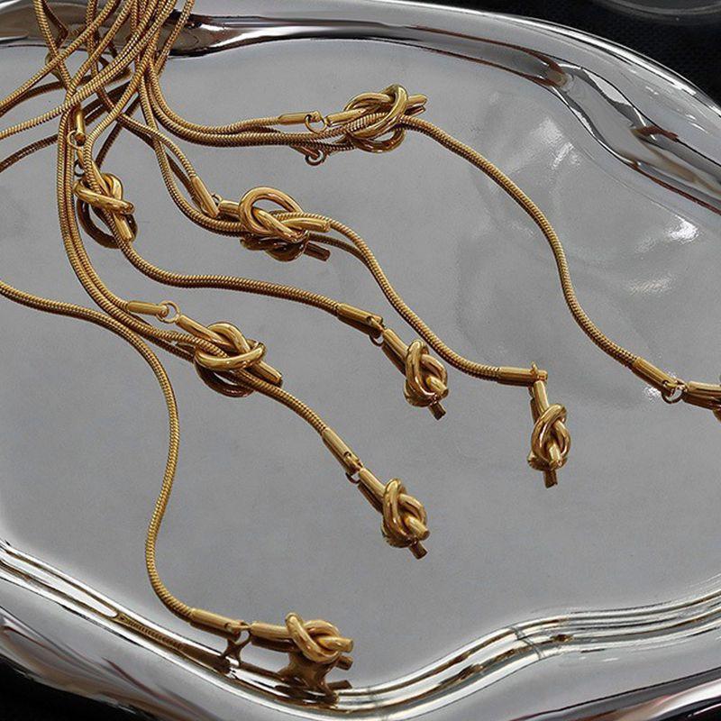 Accessible Luxury Cold Wind Long Female Titanium Steel Korean Style Sweater Chain