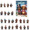 Christmas Countdown 24 Day Dog Pet Pendant With Acrylic Material For Holiday Decor And Gift Giving