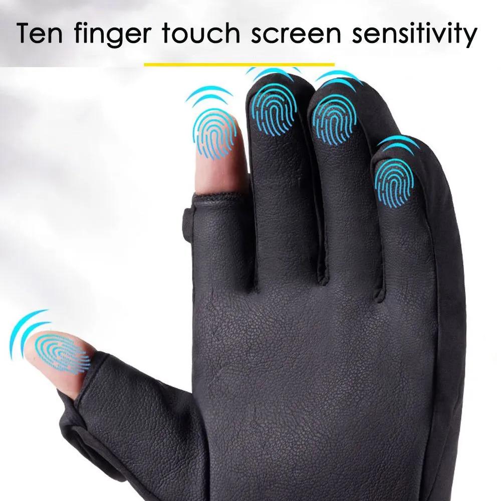 Isolierte und wasserdichte Herren-Angelhandschuhe für die Winterhalbsaison für Arbeiter. Warme Skihandschuhe. Anti-Rutsch-Angelhandschuhe