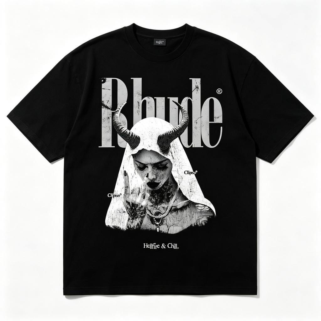 Oversized Gothic Devil Horns Nun Graphic Unisex Vintage Tee