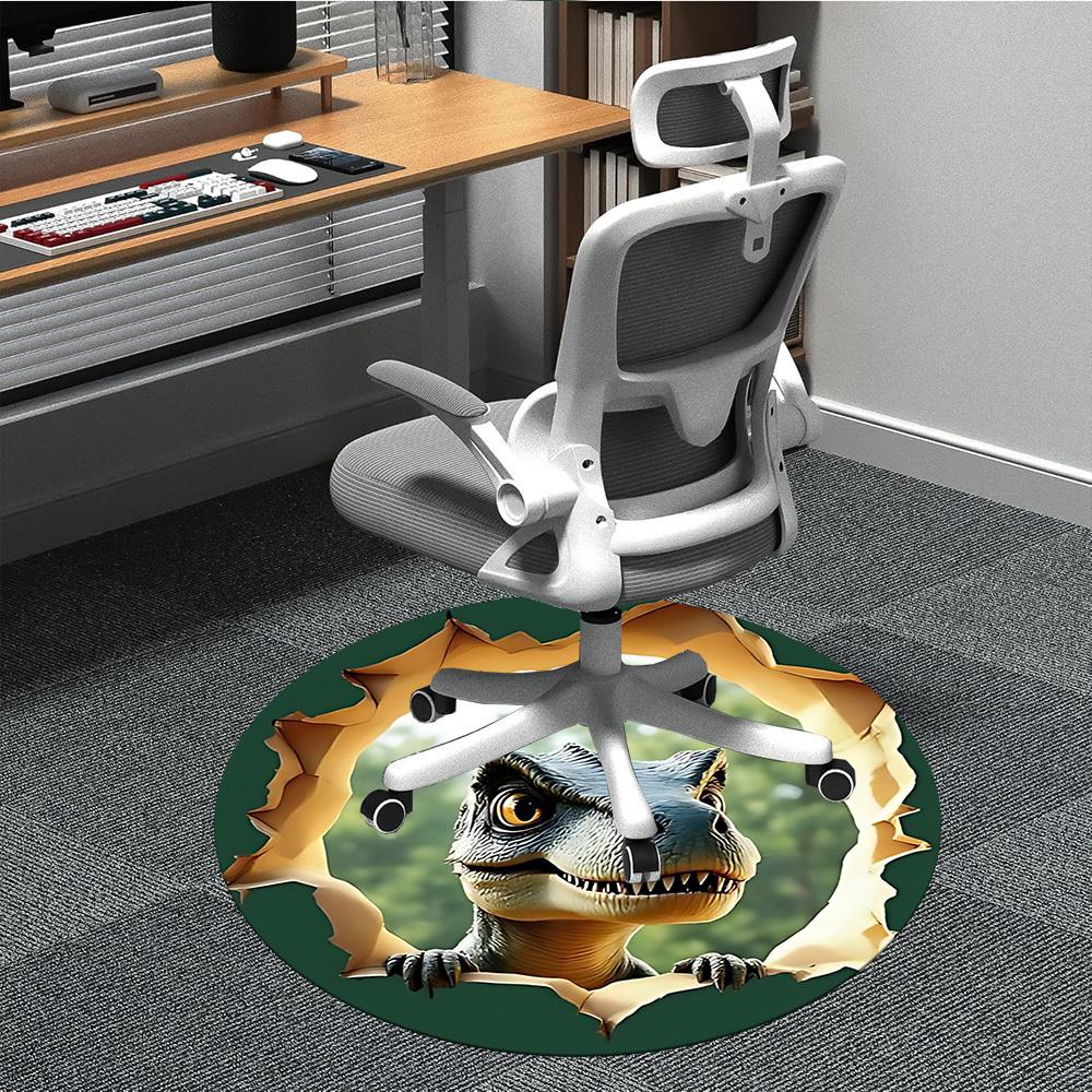 

1pc Dinosaur, Prehistoric Chair Carpet for Office Non-Slip Mat for Office - Decorative Floor Mat yy251030255 80cm by 80cm