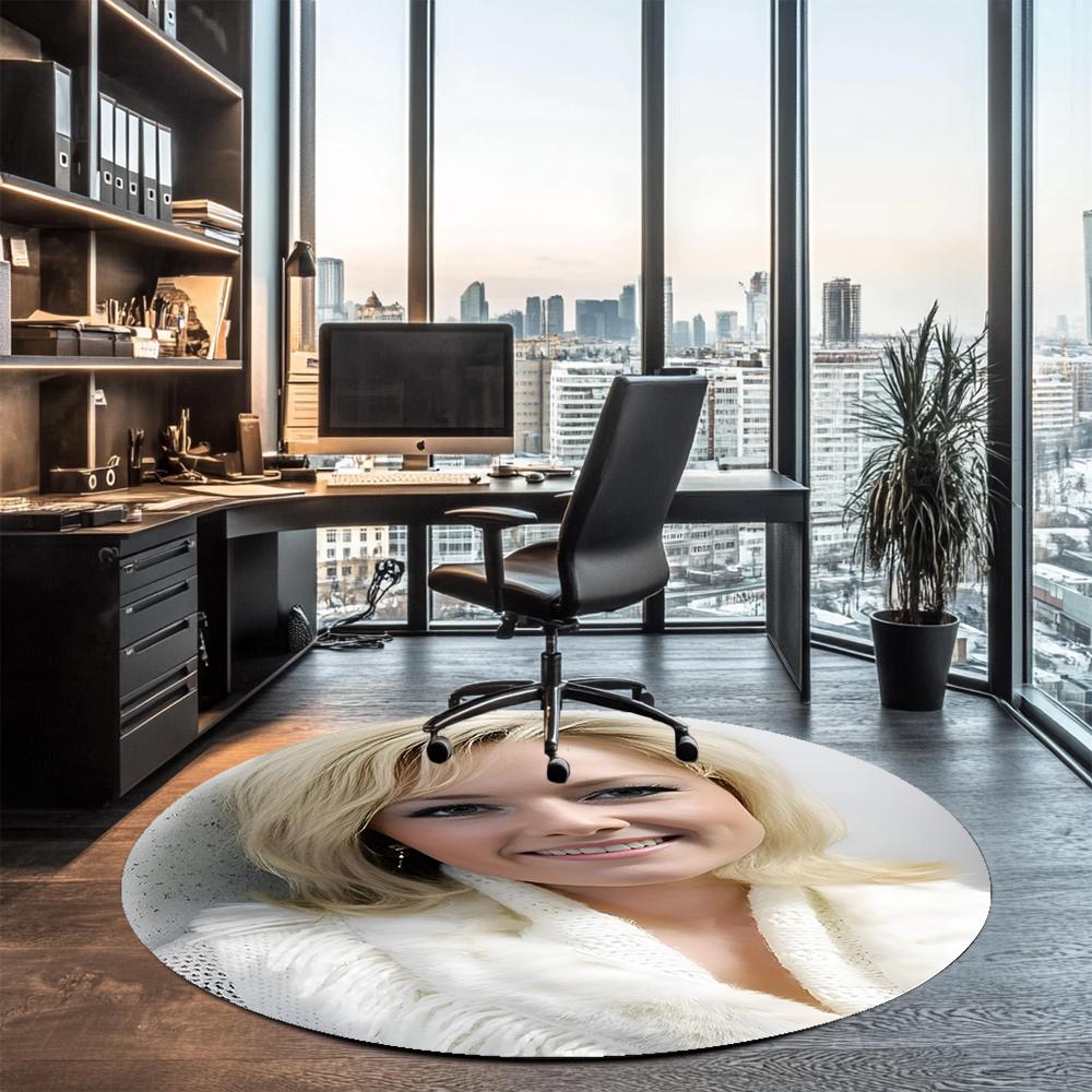 Helene Fischer Printed Round Rug Carpet Chair Rug Area Rug Entryway Doormats,for Office Chair Living Room Bedroom Kitchen Room.