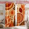 2D Flat Printing 2pcs Curtain Party Curtain Autumn Leaves and Circles Digital Printed Polyester Drapes All Season Party &