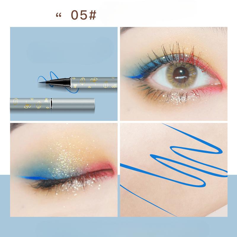 Seidenweicher, farbiger Eyeliner im Stil eines Internet-Stars, schweißhemmend, verwischt nicht so leicht, flüssiger Eyeliner-Stift für Anfänger