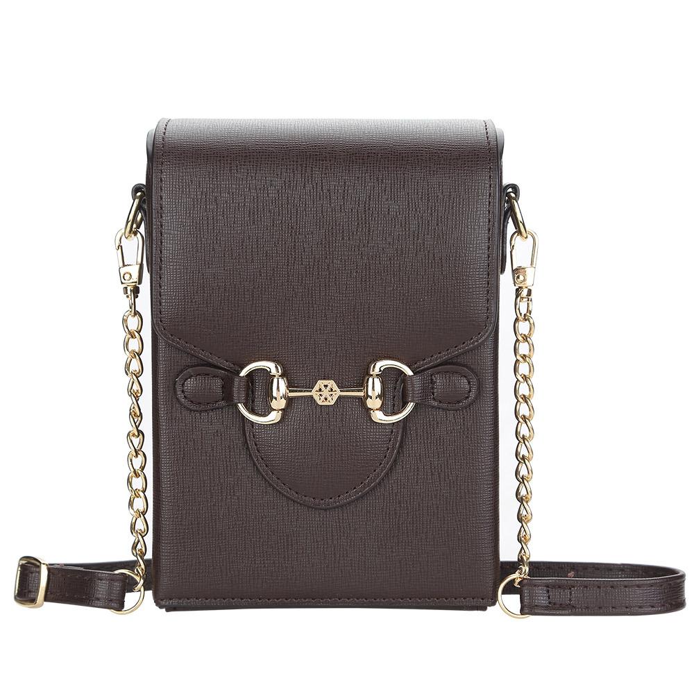 Boiseen New Mobile Phone Bag Women's European and American Solid Color Horse Buckle Large Capacity Shoulder Oblique Span Women's Bag Wallet