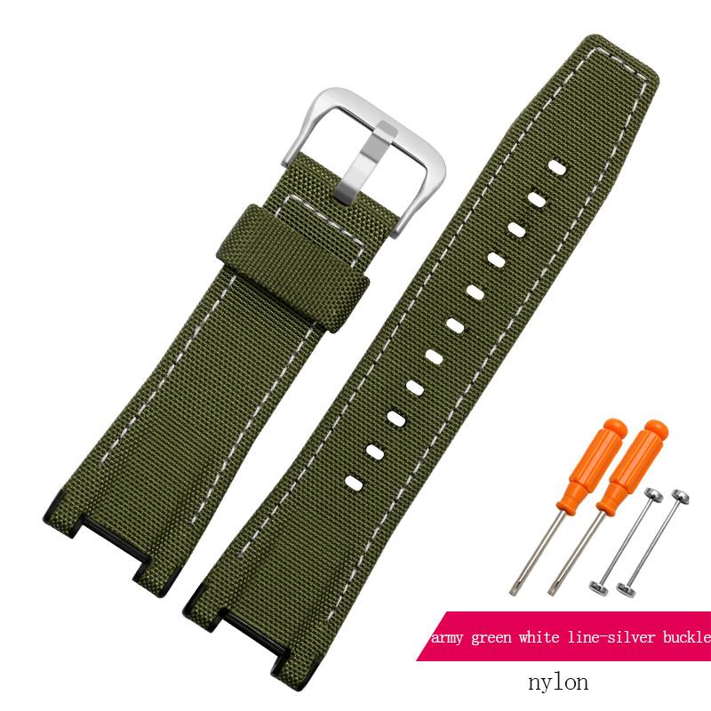 

For G-SHOCK GST-W120L S130L S310 B100 leather nylon canvas watch strap watchband accessories 26x14mm