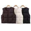 [For brick and mortar store] Duck down vest women's round neck thickened outer wear light luxury loose down vest