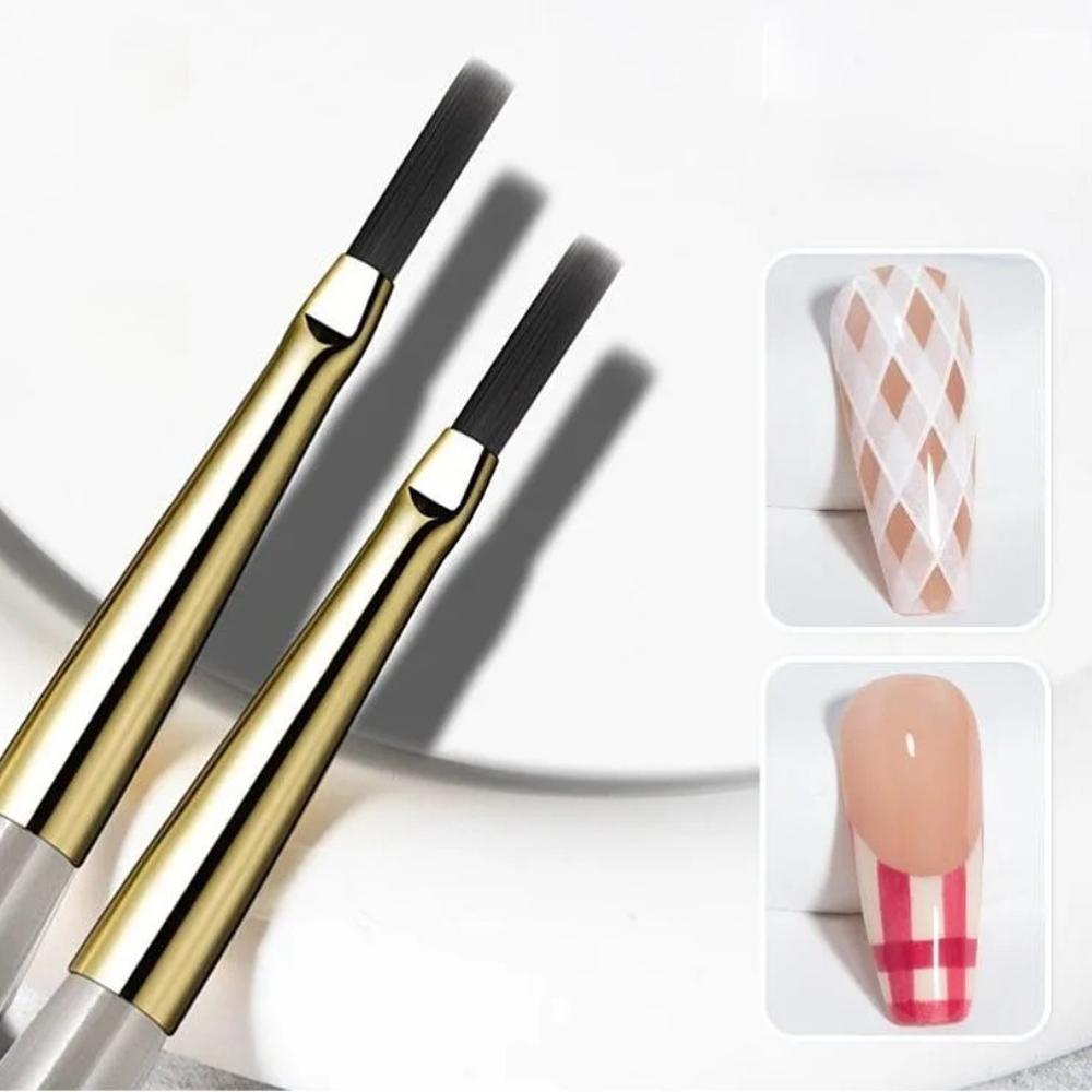 1/2PCS French Plaid Nail Art Brushes Set - Line Grid Pattern Drawing Pen for DIY UV Gel Extension Paint Supplies Manicure Tool